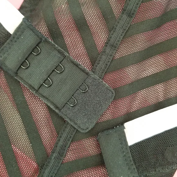 Victoria's Secret Vintage Sexy Little Things Stripe Bodysuit Lingerie Garter NWT